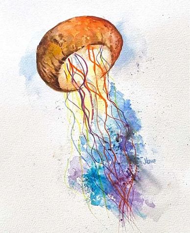 "JELLYFISH"  is a very colorful painting.