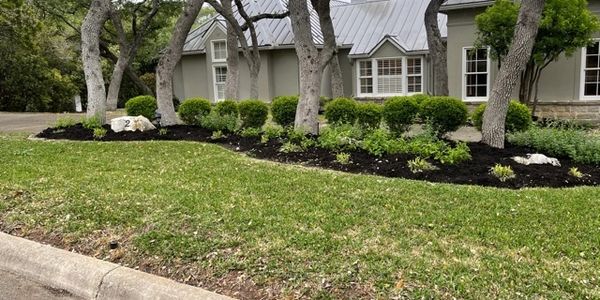 Residential landscaping project completed by KLN Services in Seguin, Texas