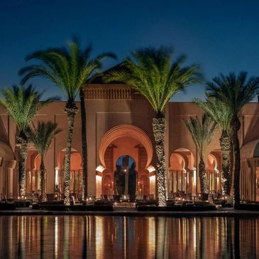 Marrakech Morocco, tranquil Moorish palace, ancient oasis
