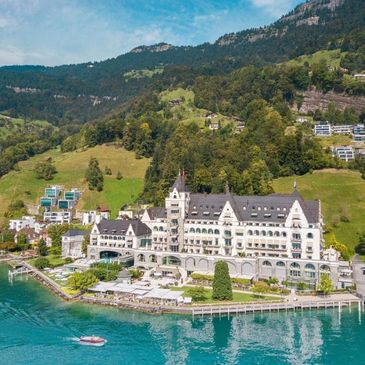 Vitznau, historic grand hotel, Lake Lucerne, old-world elegance