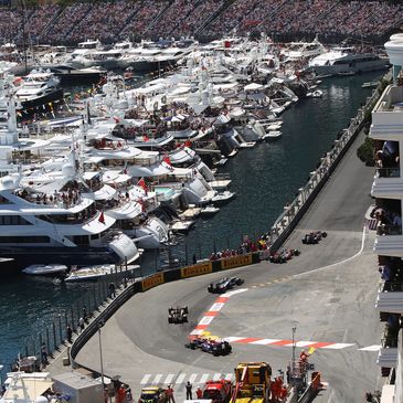 Monaco Grand Prix viewing from a chartered superyacht