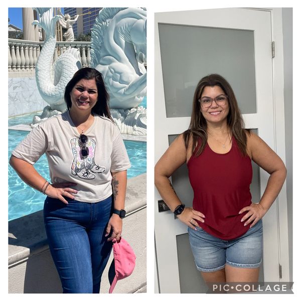 Body fat scan before and after transformation results with personal trainer in Pembroke Pines South