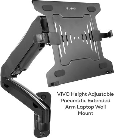 VIVO Height Adjustable Pneumatic Extended Arm Laptop Wall Mount