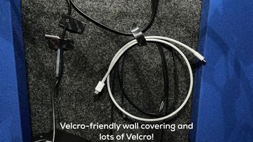 Velcro-friendly wall covering and lots of Velcro!