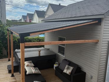Ajouts d’un toit de taule pour spa situé à l’extérieur