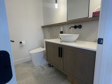 Salle de bain rénové au goût du jour