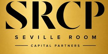 Logo of SRCP Seville Room Capital Partners on a gold background.