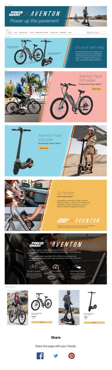 Amazon Premium+ content for Aventon battery-operated bikes and scooters.