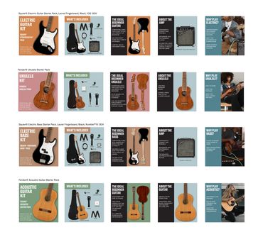 Amazon Above-The-Fold carousel images for Fender Guitar.