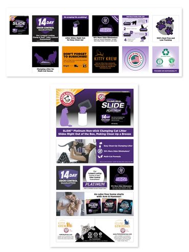 Amazon Above-The-Fold carousel images and Amazon Below-The-Fold Enhanced Content for Arm & Hammer Ca