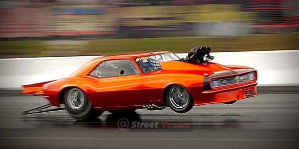 WHEELS UP AT 160 mph mid track.