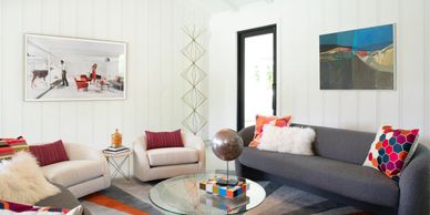 Modern living room design Interior design by best interior designer Seattle Palm Springs 
