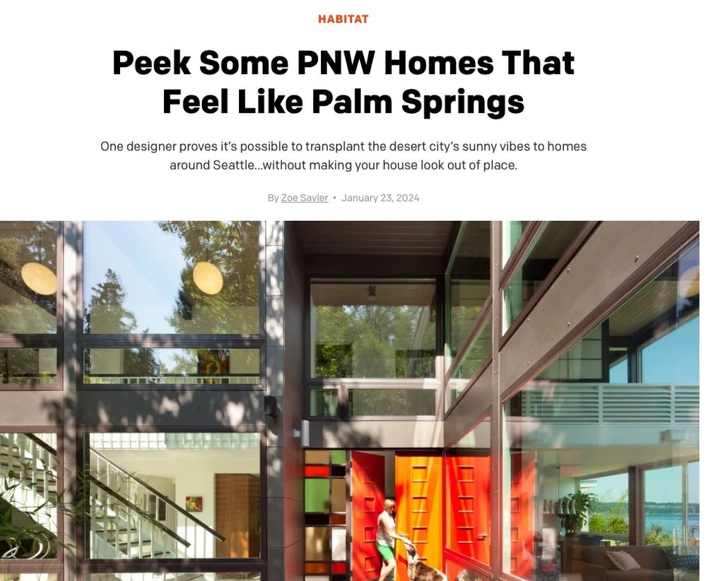Seattle Met Magazine story about Seattle Palm Springs interior design best interior designer