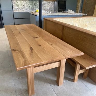 New bespoke oak dining table