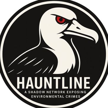 Logo of Hauntline, a network exposing environmental crimes.