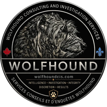 Logo for Wolfhound Consulting and Investigation Services.