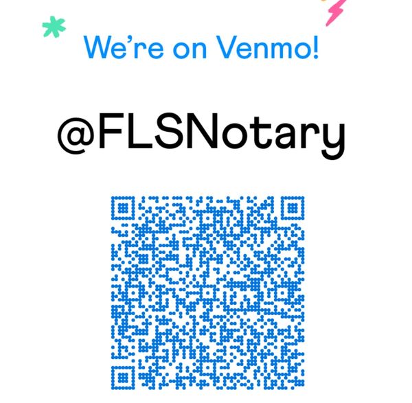 FLS Notary Services Venmo QR code