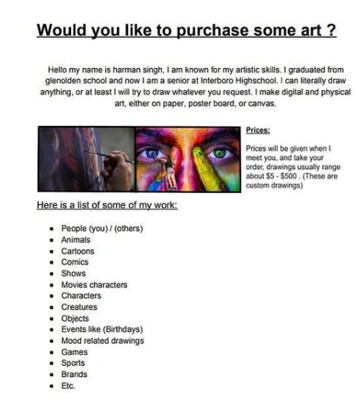 Just a small list of what I can make!
