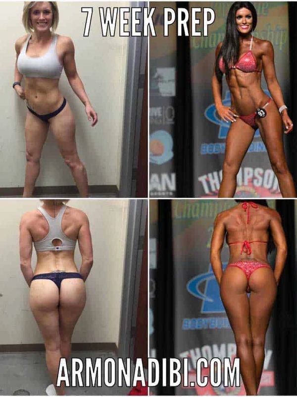 Bodybuilder prep, women's bikini