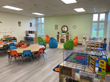 Open and clean preschool classrooms at Little Red House daycare for toddlers Yorktown Heights