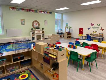 Clean, open, modern classroom space to promote a love and interest in learning. Little Red House