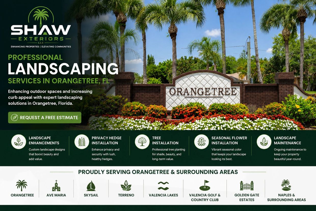 Professional landscaping services in Orangetree, FL with expert outdoor enhancements.