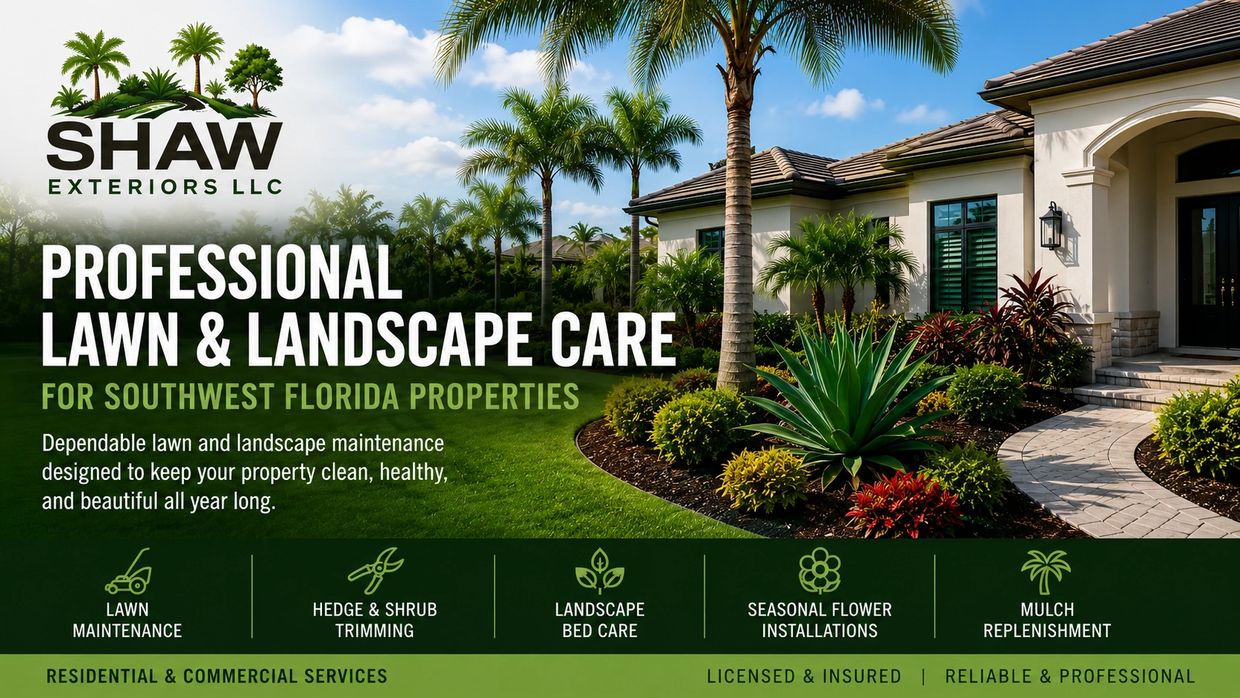 Professional lawn and landscape care services in Southwest Florida.