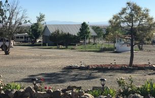 FLowers and trees in front of our pavillion