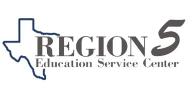 Logo of Region 5 Education Service Center with Texas outline.