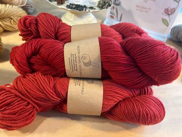 Madder root produces a beautiful red yarn