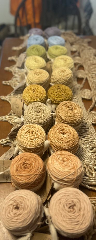 Our array of naturally dyed yarns