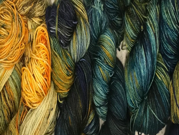 Examples of the Van Gogh colorway, again not a natural dye