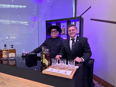 G with Javier at a private whiskey tasting event.