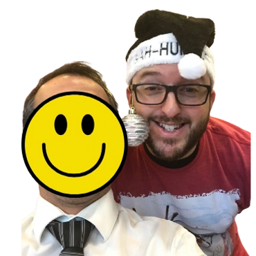 A picture of Chris, the owner at Help's at Hand, supporting a business owner behind the scenes.