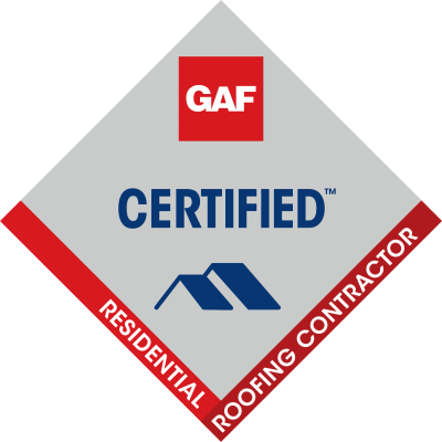 GAF Certified Residential Roofing Contractor logo.