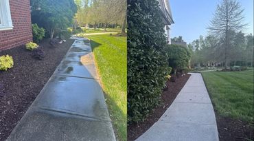 Side walk before and after