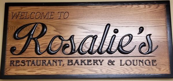 Custom designed and created sign for local restaurant, bakery and lounge.