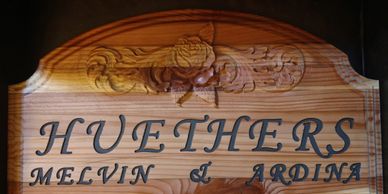 Redwood outdoor Name Plaque