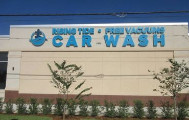 Custom Channel Letter Signs for Rising Tide Car Wash