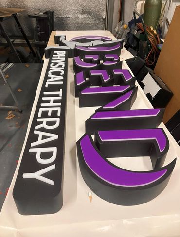 Custom made channel letters to match clients logo