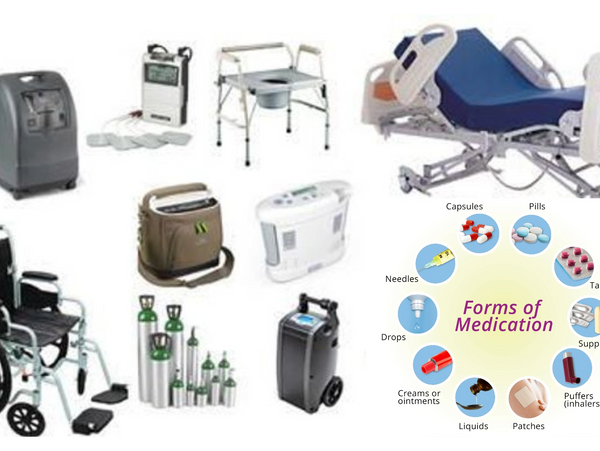 Medication, Incotinental Supplies and Medical Equipment