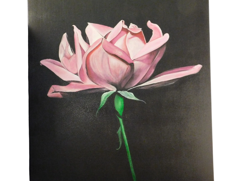 “Night Rose” 24 X 30 Acrylic on Canvas
(Flower Series #3-FS20203)