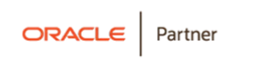 Oracle Partner logo with red and brown text.