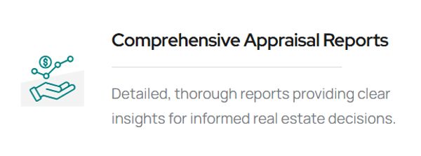 Icon of a hand holding a dollar with graph, representing appraisal reports.