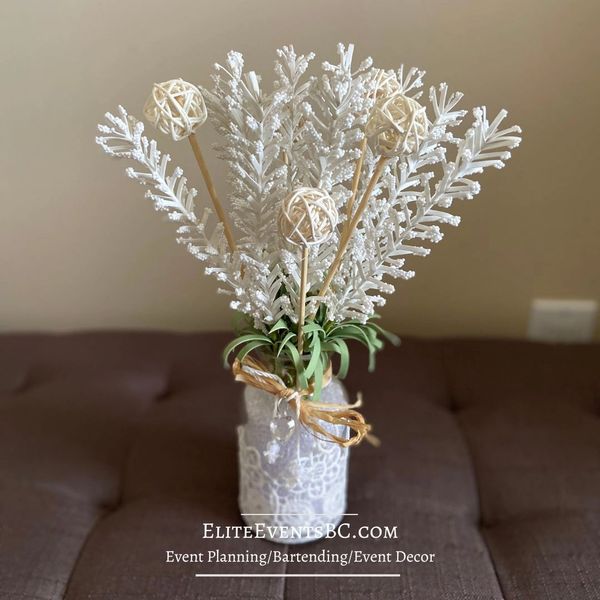 Small white flower bouquet designed by Elite Events BC