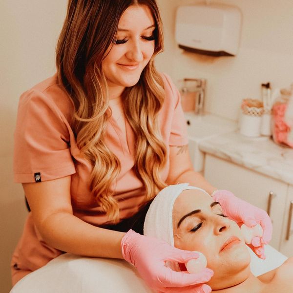 esthetician doing facial treatment south surrey white rock