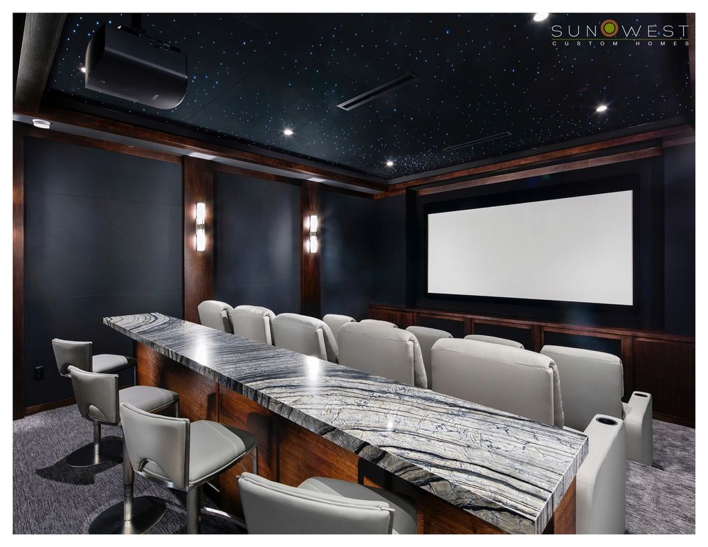 Contemporary theater with fiber optic ceiling 