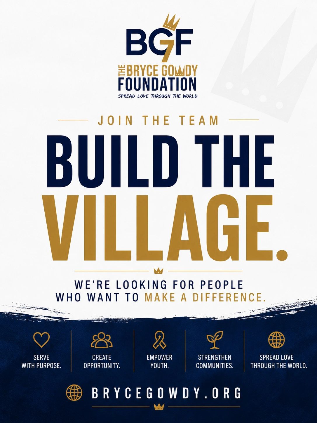 Join The Bryce Gowdy Foundation to build the village and make a difference.