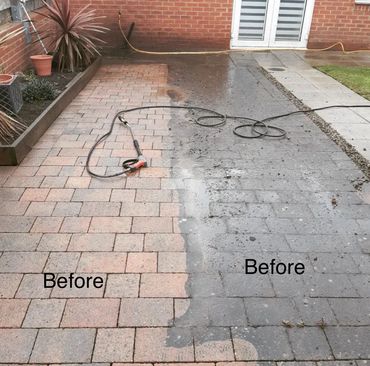 power washing driveway before and after