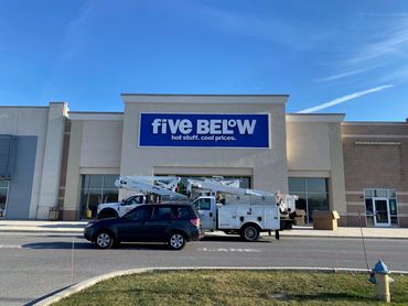 Five Below gets a new sign installed by our firm 